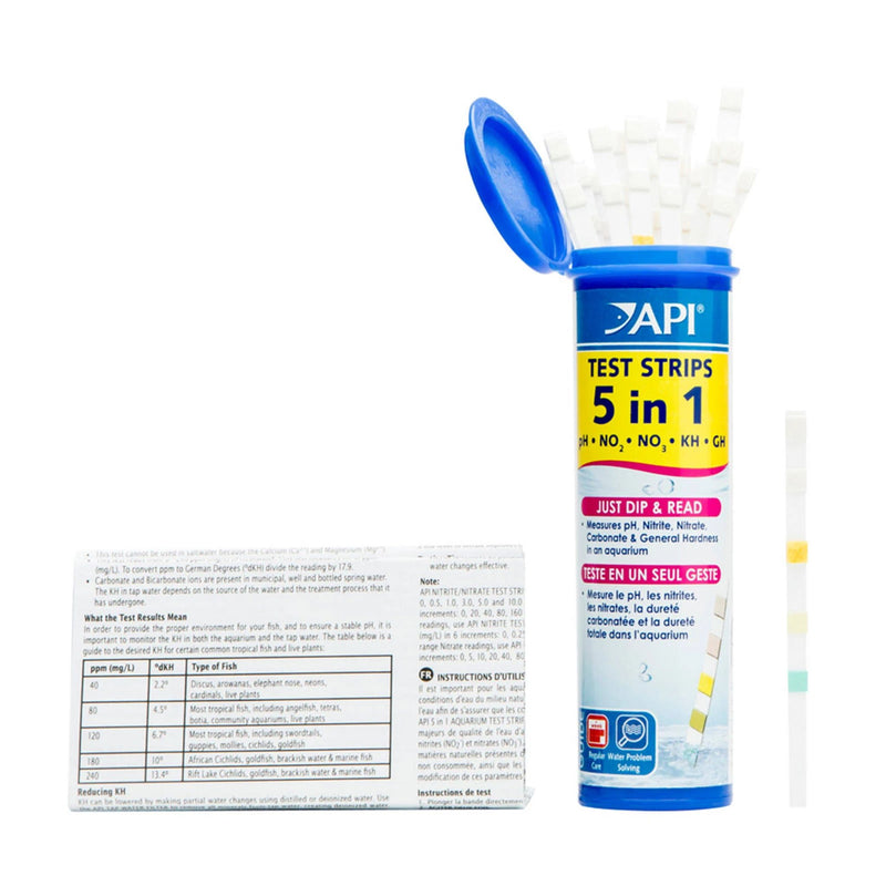 API 5 In 1 Freshwater And Saltwater Aquarium Test Strips