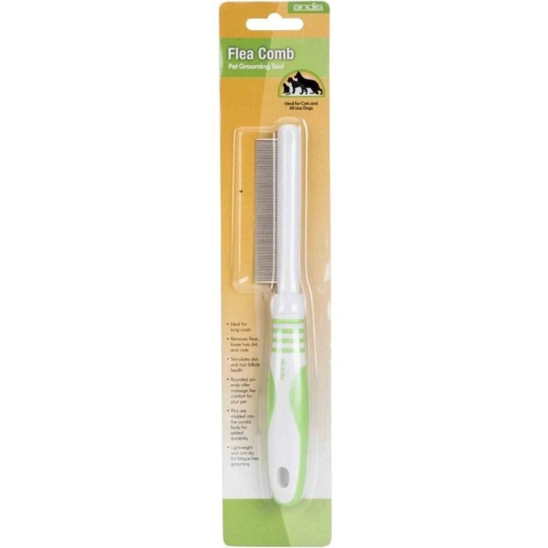 Andis Pet Grooming Flea Comb White Lime Green | PeekAPaw Pet Supplies