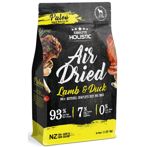 Absolute Holistic Air Dried Dog Food Lamb and Duck 1kg