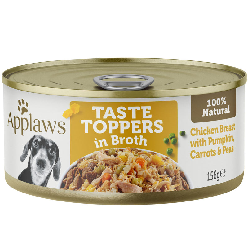 Applaws Taste Toppers for Dogs Chicken Breast with Pumpkin, Carrots & Peas in Broth