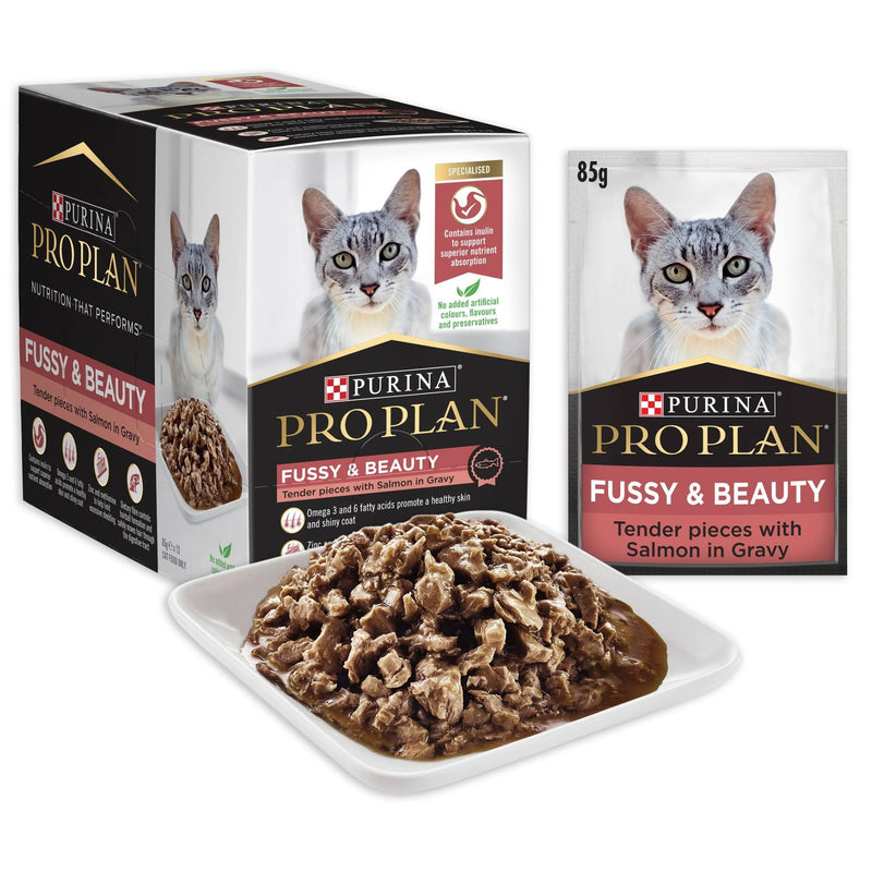 PRO PLAN Adult Fussy & Beauty Salmon in Gravy Wet Cat Food