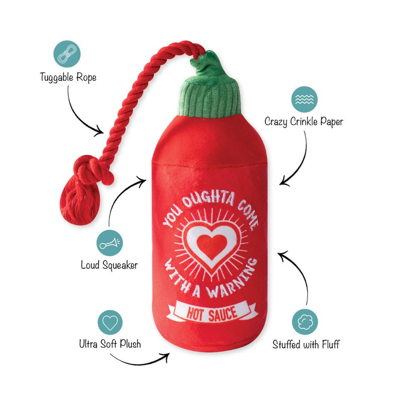 Fringe Studio Rope & Plush Squeaker Valentine's Day Dog Toy - Hearts On Fire  | PeekAPaw Pet Supplies