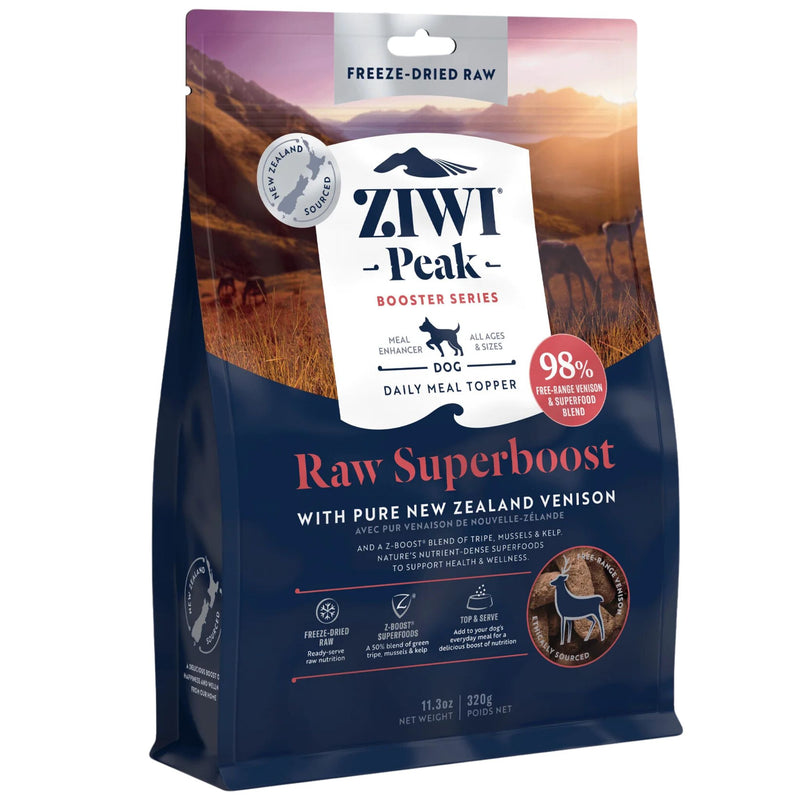 ZIWI Peak Freeze Dried Dog Boosters Raw Superboost - Venison 320g | PeekAPaw Pet Supplies