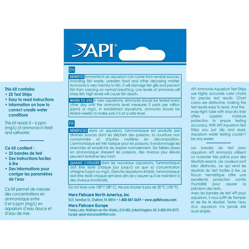 API Ammonia Freshwater And Saltwater Aquarium Test Strips