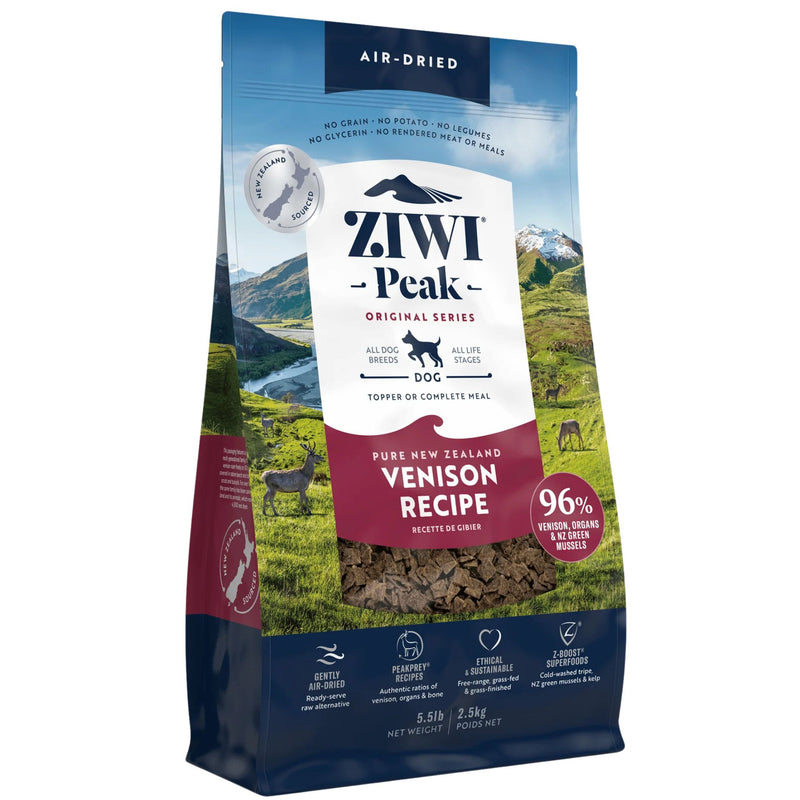 ZIWI Peak Dog Food Air Dried Venison 2.5kg | PeekAPaw Pet Supplies