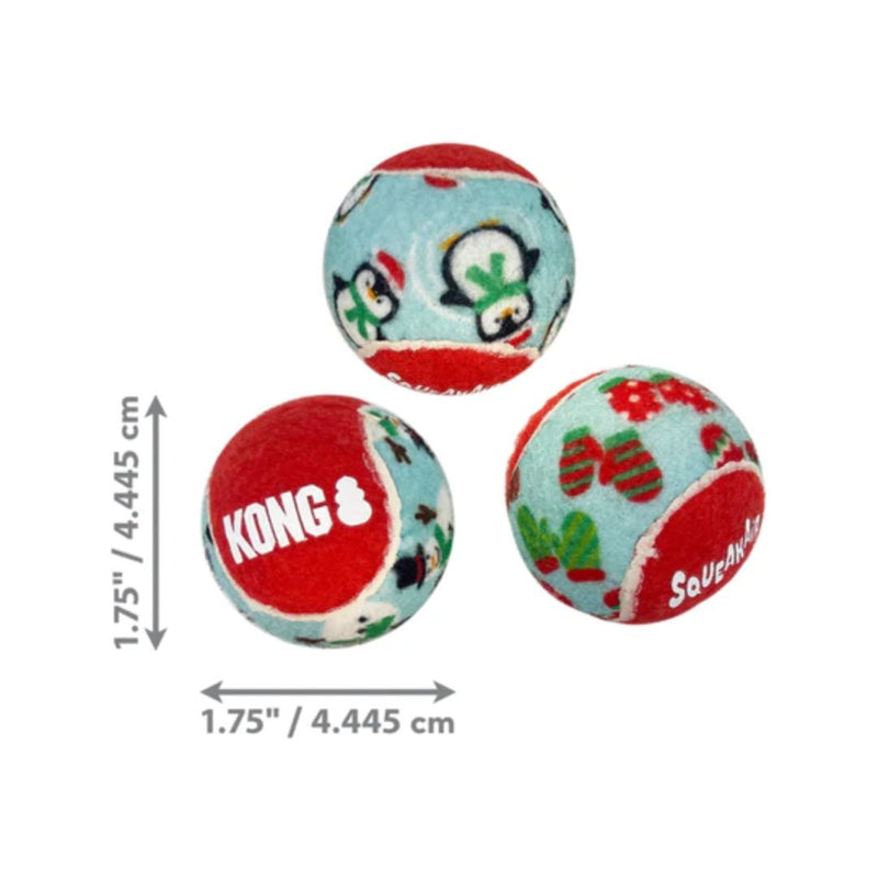 KONG Dog Toys Holiday SqueakAir Balls - Small Size| PeekAPaw Pet Supplies