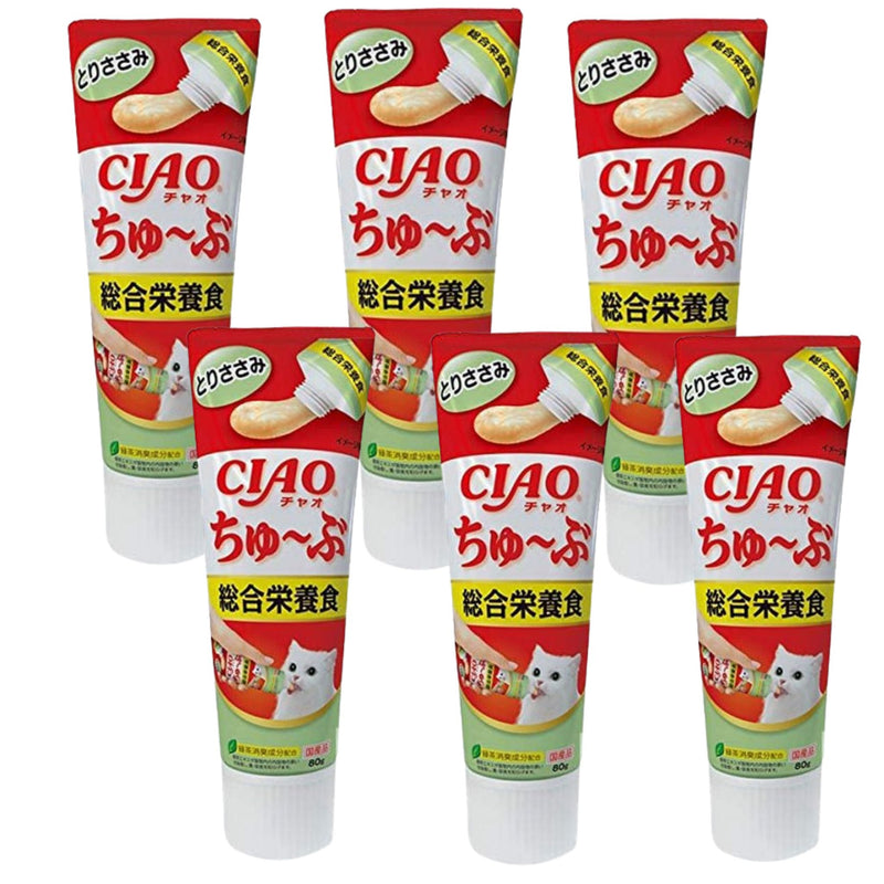 Ciao Cat Treats Tube Complete Nutrition Chicken Recipe 80g x 6 | PeekAPaw Pet Supplies