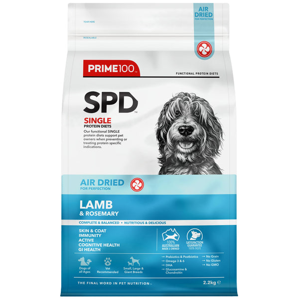 Prime100 SPD Air Dry Dog Food for Adult Lamb & Rosemary