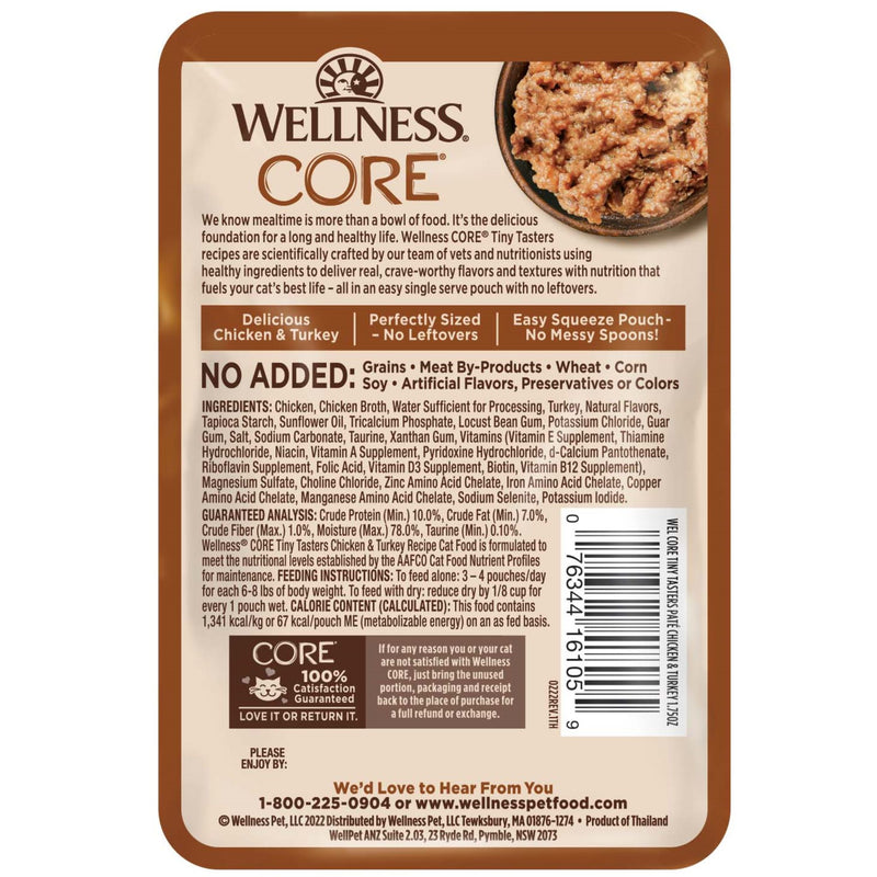 Wellness Core Wet Cat Food Tiny Tasters Chicken & Turkey Pate