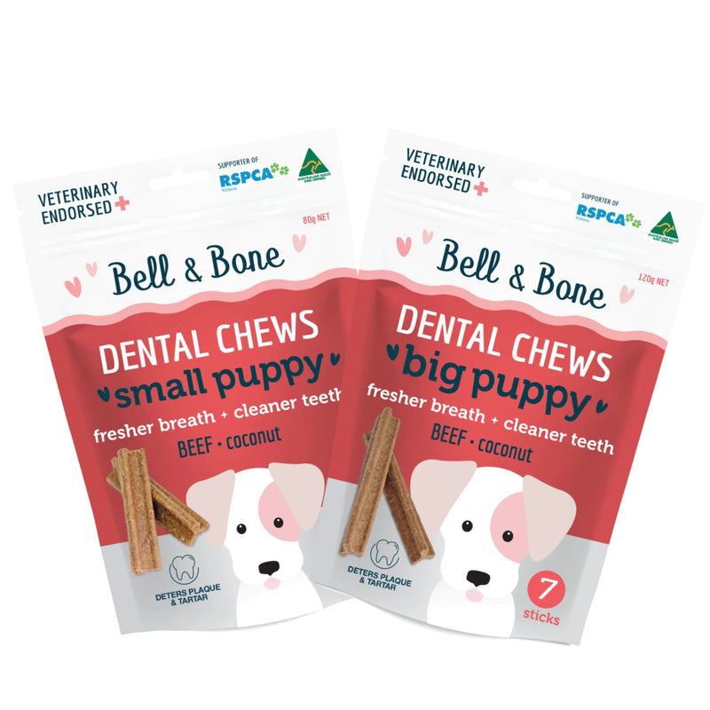 Bell and Bone Puppy Dental Chews - Beef and Coconut