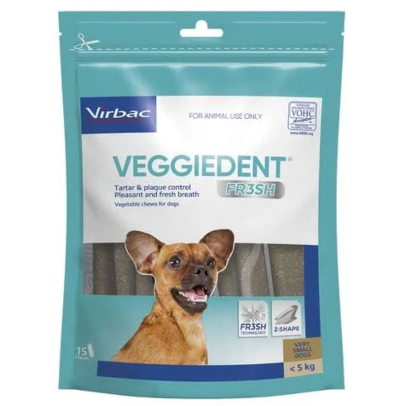 Virbac Veggiedent Fr3sh Dental Chews for Dogs -Extra Small Dogs | PeekAPaw Pet Supplies