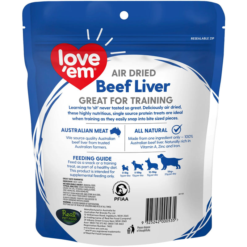 Love'em Air Dried Beef Liver Dog Treats