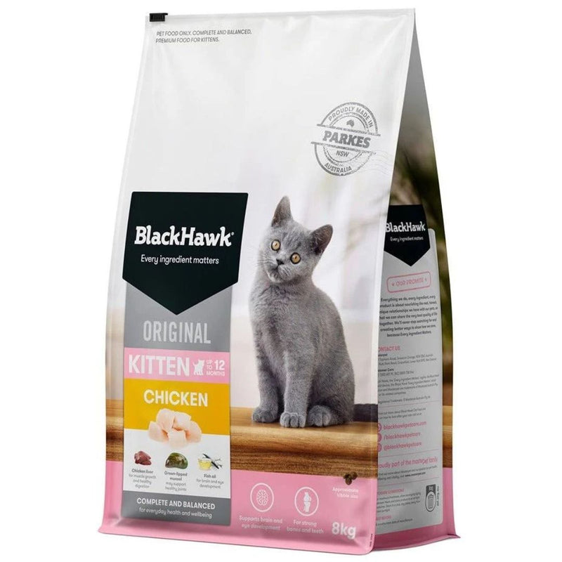 Black Hawk original Kitten Dry Cat Food Chicken - 8kg | PeekAPaw Pet Supplies