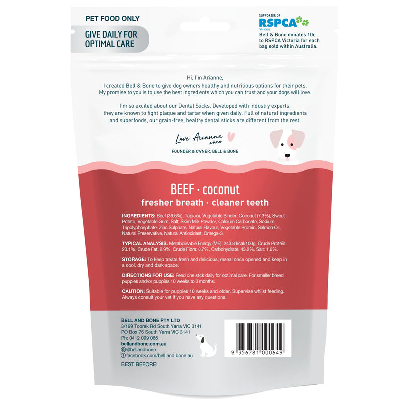 Bell and Bone Puppy Dental Chews - Beef and Coconut