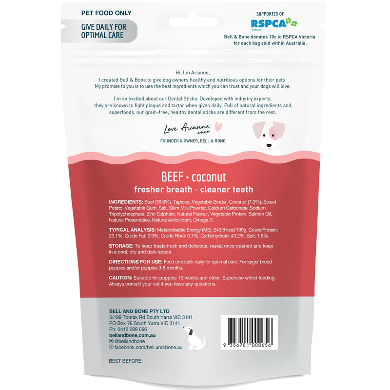 Bell and Bone Puppy Dental Chews - Beef and Coconut