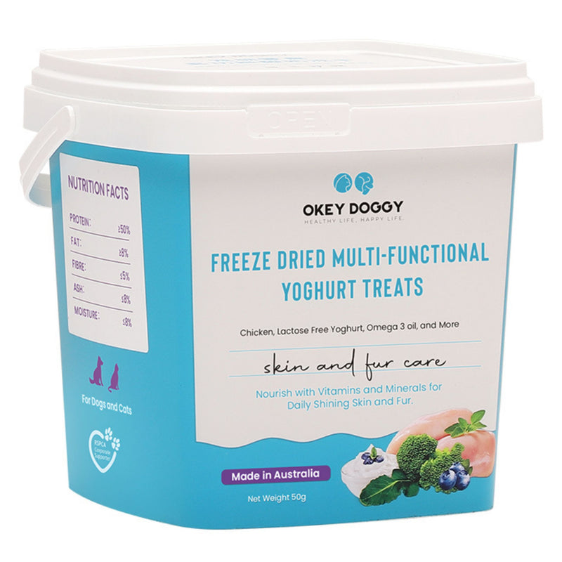 Okey Doggy Freeze Dried Multi-Functional Yoghurt Treats for Dogs & Cats Skin and Fur Care