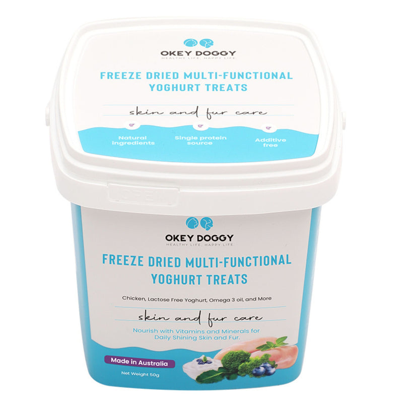 Okey Doggy Freeze Dried Multi-Functional Yoghurt Treats for Dogs & Cats Skin and Fur Care