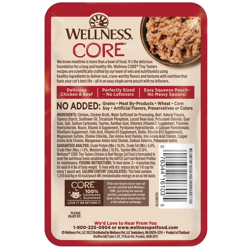 Wellness Core Wet Cat Food Tiny Tasters Chicken & Beef Pate