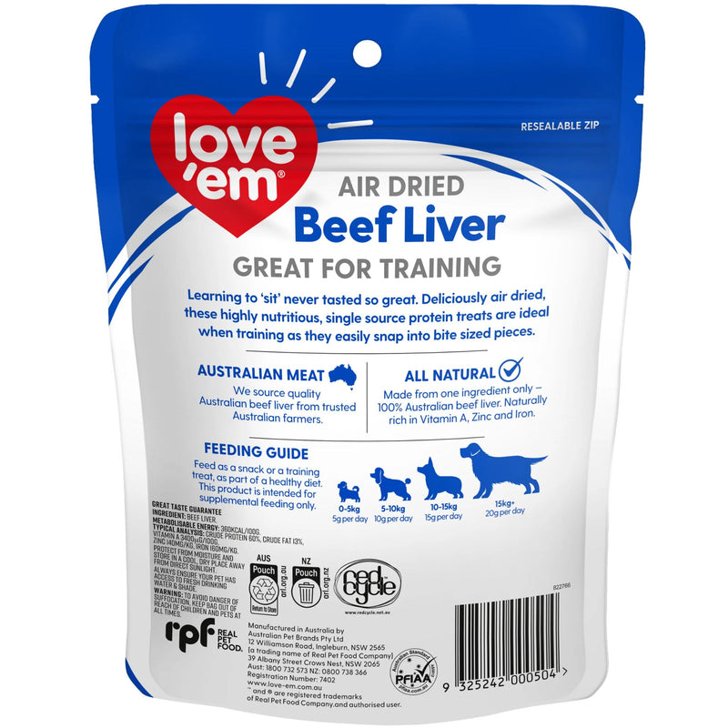 Love'em Air Dried Beef Liver Dog Treats