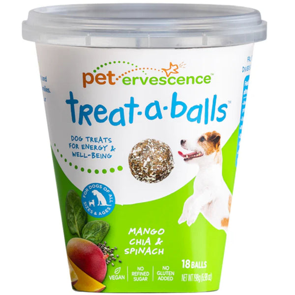 Pet Ervescence Treat-a-Balls Mango Chia, & Spinach Dog Treats