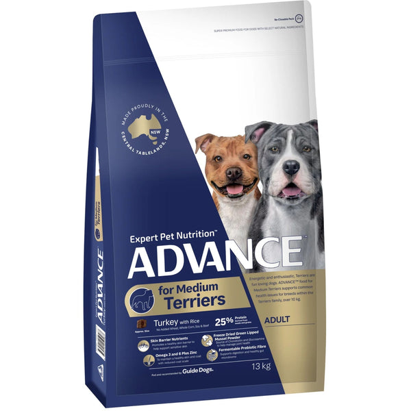 ADVANCE Medium Terriers Dry Dog Food Turkey with Rice