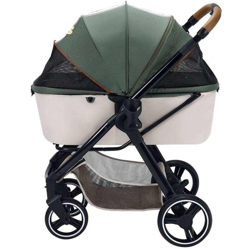 Ibiyaya Luxury Retro Style Foldable Pet Stroller 30kg