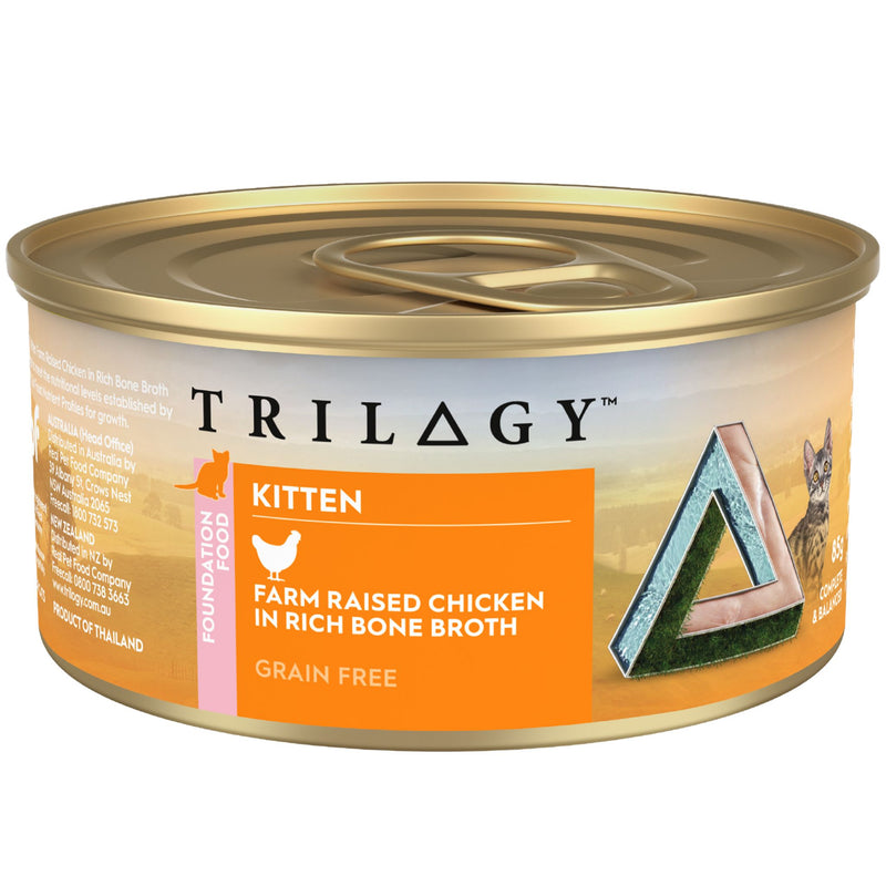 Trilogy Wet Kitten Cat Food Farm Raised Chicken in Rich Bone Broth