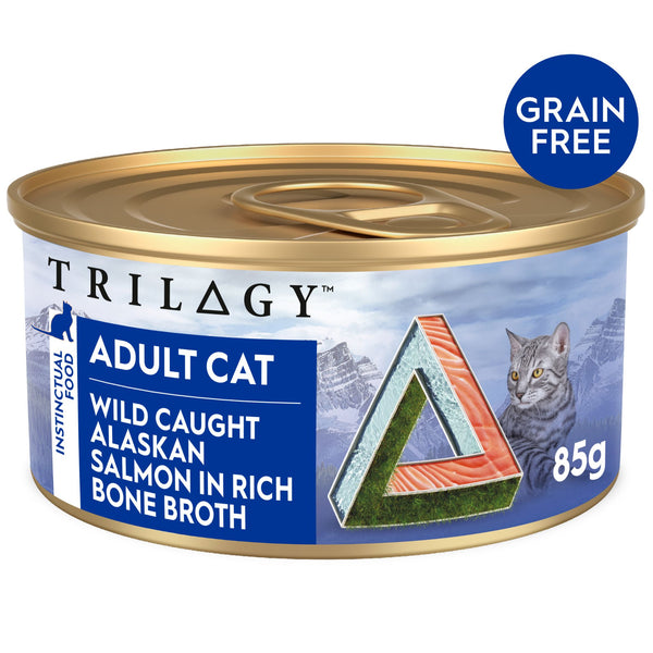 Trilogy Wet Adult Cat Food Wild Caught Alaskan Salmon in Rich Bone Broth