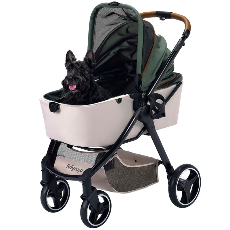 Ibiyaya Luxury Retro Style Foldable Pet Stroller 30kg