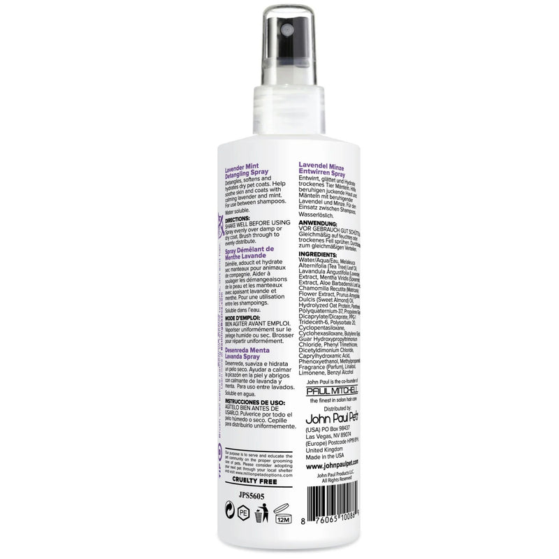 John Paul Pet Lavender Mint Detangling Spray