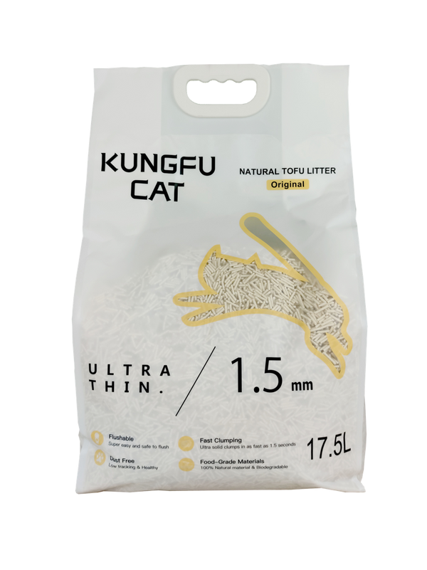 KUNGFU CAT Natural Tofu Litter - Original 17.5L/6.5kg | PeekAPaw Pet Supplies