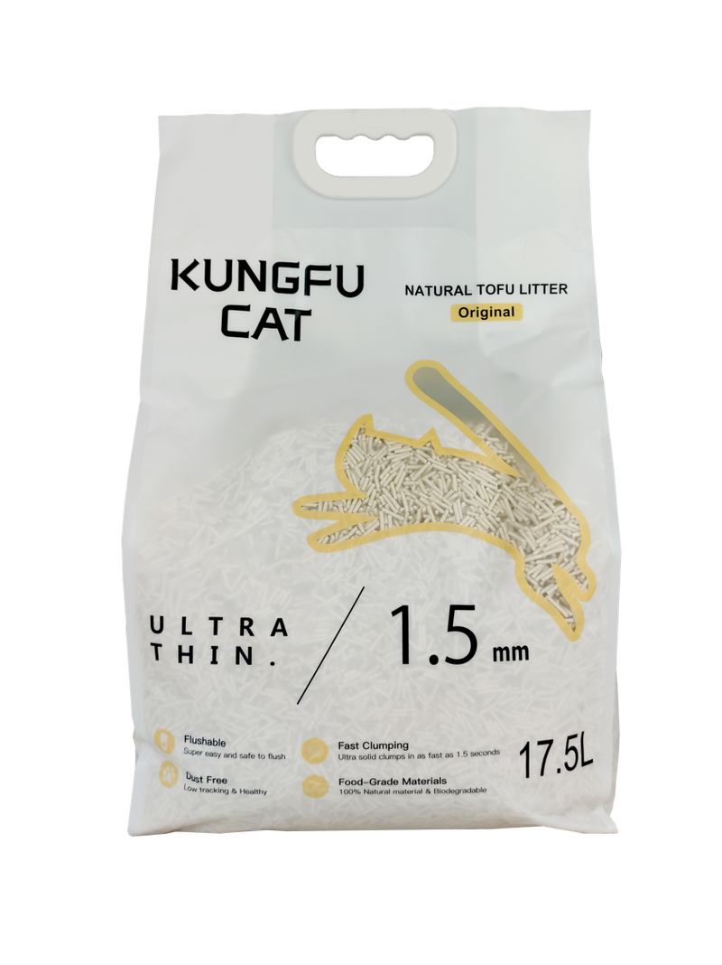 KUNGFU CAT Natural Tofu Litter - Original 17.5L/6.5kg | PeekAPaw Pet Supplies