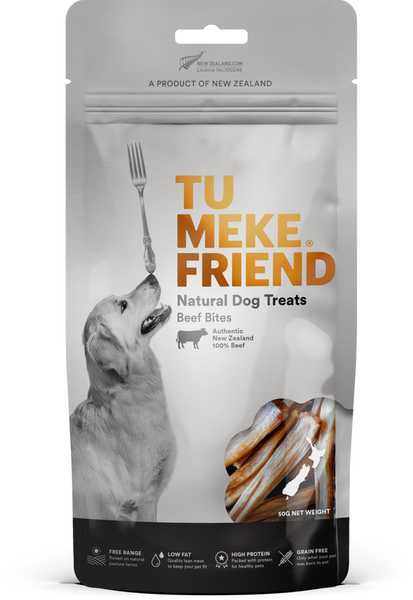 TU MEKE FRIEND Air-Dried Natural Dog Treats Beef Bites - 50g | PeekAPaw Pet Supplies