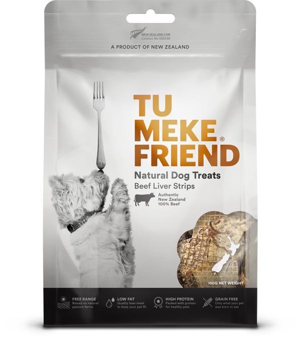 TU MEKE FRIEND Air-Dried Natural Dog Treats Beef Liver Strips - 100g | PeekAPaw Pet Supplies