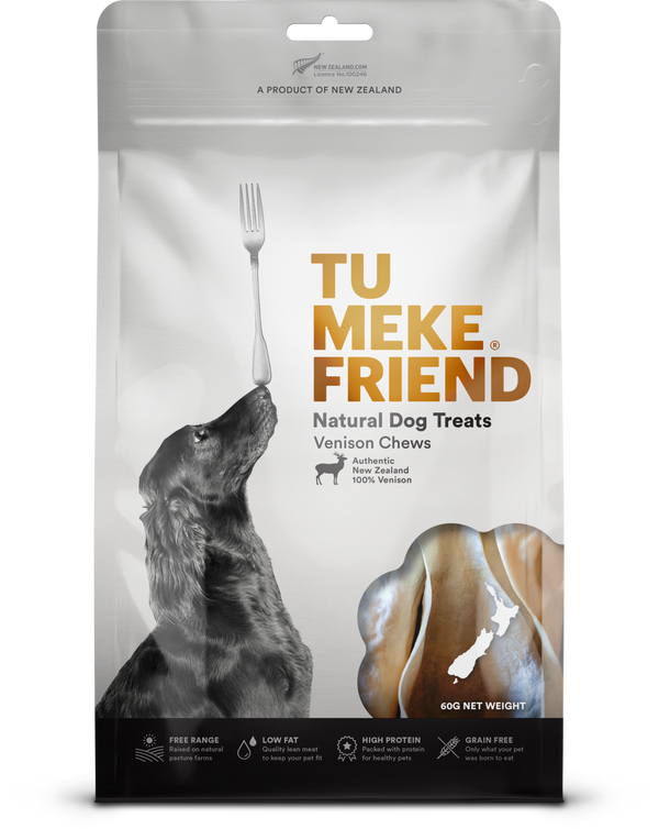 TU MEKE FRIEND Air-Dried Natural Dog Treats Venison Chews - 60g | PeekAPaw Pet Supplies