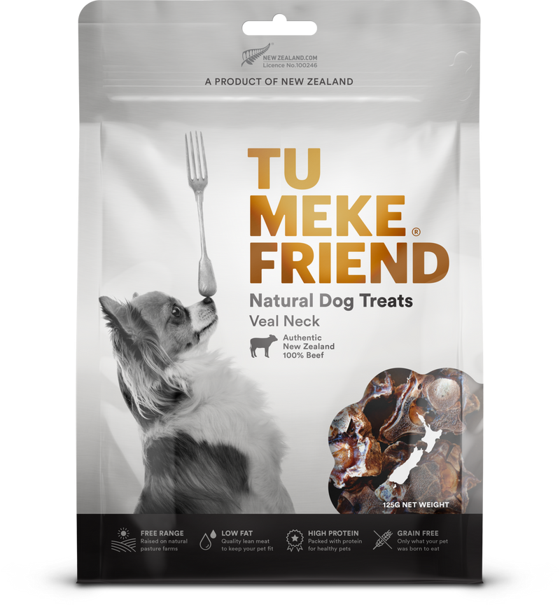 TU MEKE FRIEND Air-Dried Natural Dog Treats Veal Neck - 125g | PeekAPaw Pet Supplies