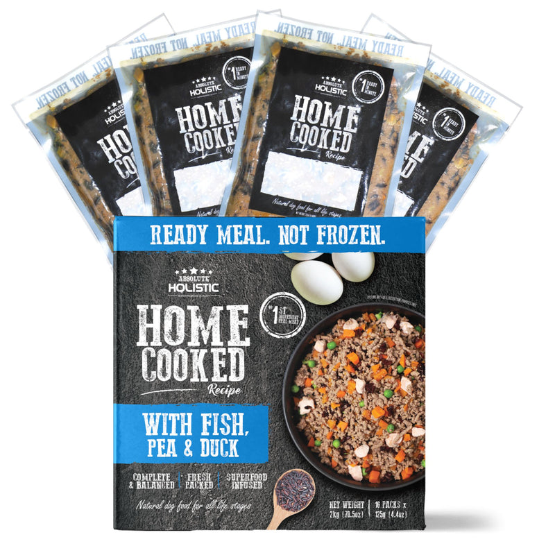 Absolute Holistic Home Cooked Wet Dog Food Fish, Peas & Duck