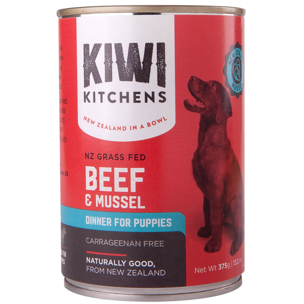 Kiwi Kitchens Canned Puppy Food Beef & Mussel Dinner