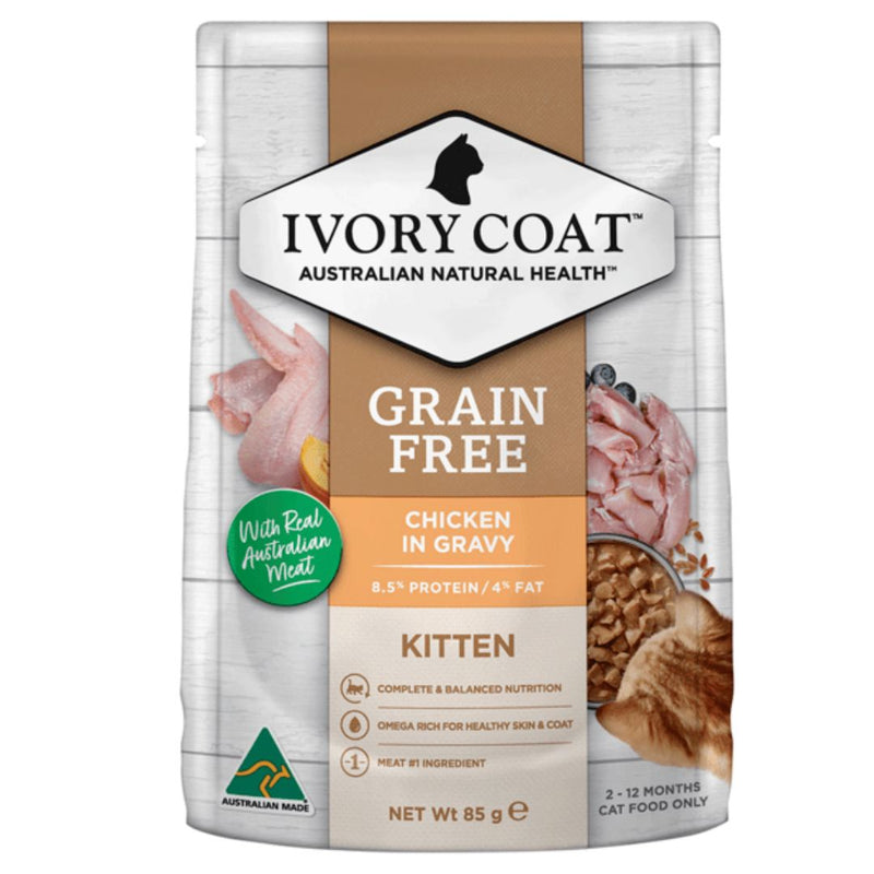 Ivory Coat Grain Free Kitten Wet Food Chicken in Gravy