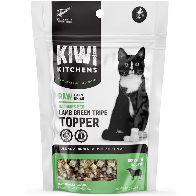 Kiwi Kitchens Raw Freeze Dried Cat Treat Lamb Green Tripe Topper