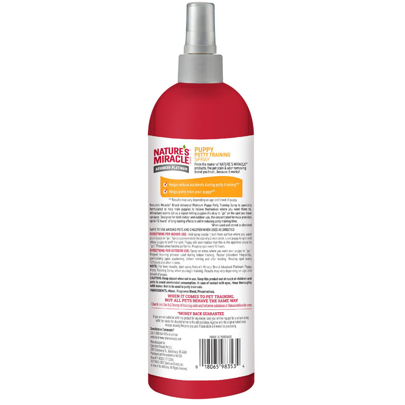 Nature's Miracle Advance Platinum Puppy Potty Training Spray - 437ml | PeekAPaw Pet Supplies