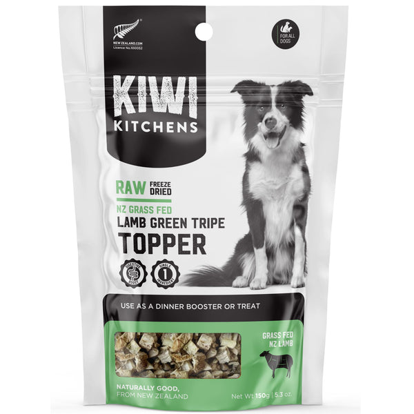 Kiwi Kitchens Raw Freeze Dried Dog Treat Lamb Green Tripe Topper