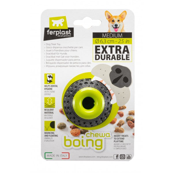 Ferplast Chewa Boing Superior Bounce Balls with Treat Dispenser - M - 6.3cm | PeekAPaw Pet Supplies