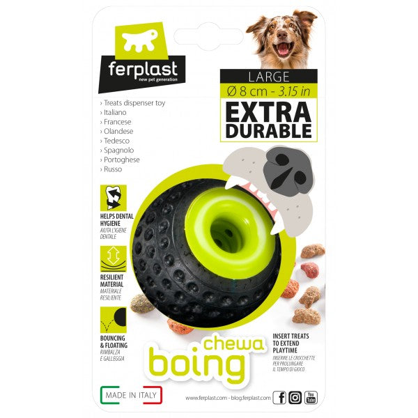 Ferplast Chewa Boing Superior Bounce Balls with Treat Dispenser - L - 8cm | PeekAPaw Pet Supplies