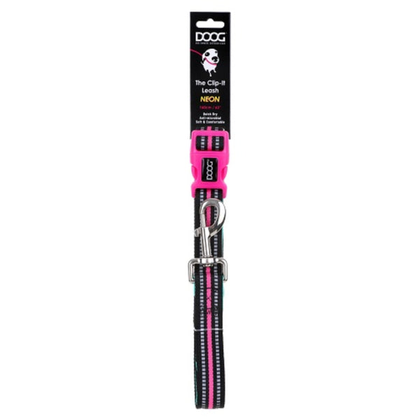 Doog Clip It Neoprene Dog Leash - (Neon High Vis) Rin Tin Tin - XLarge | PeekAPaw Pet Supplies