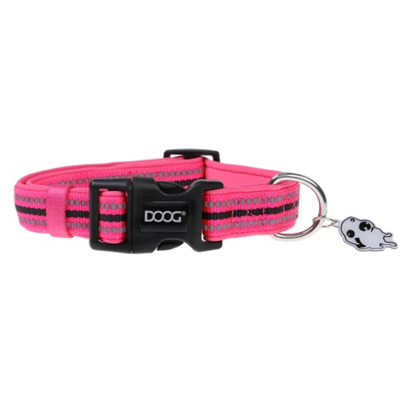 Doog Neoprene Dog Collar - (Neon High Vis) Lady - Large | PeekAPaw Pet Supplies