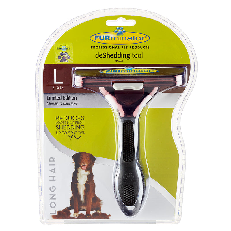 FURminator Undercoat deShedding Tool for Dogs - Large Long Hair (Metallic Collection) | PeekAPaw Pet Supplies