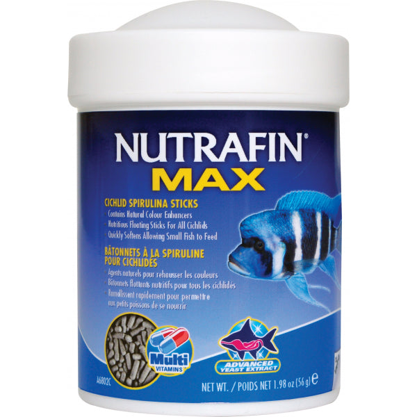 Nutrafin Max Cichlid Spirulina Sticks - 56g | PeekAPaw Pet Supplies