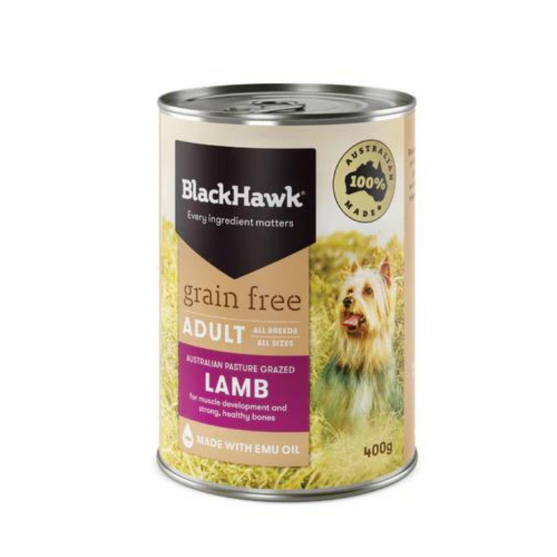 Black Hawk Wet Dog Food Tin Grain Free Lamb 01