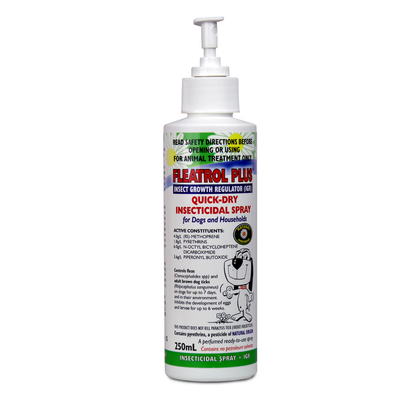 Fido's Fleatrol + I.G.R Quick Dry Insecticidal Spray for Cats, Dogs & Households 250ml